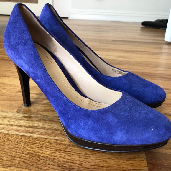 Cole Haan Blue Suede 3 inch pumps - Picture 1 of 4